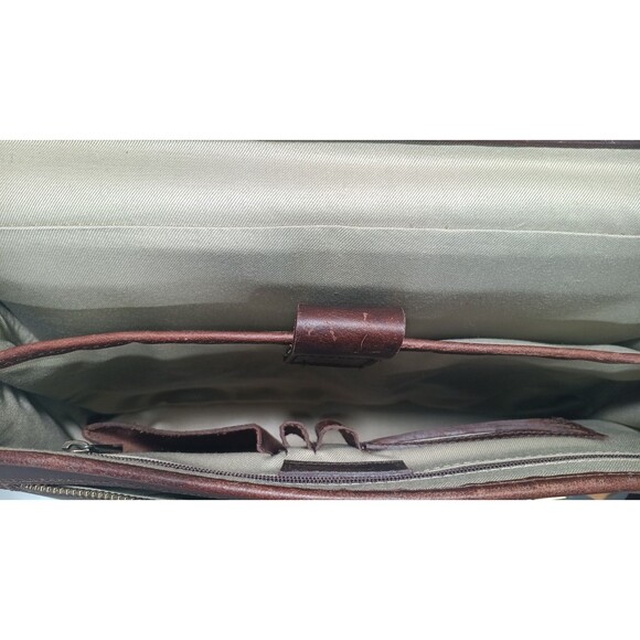 AARON LEATHER GOODS DARK BROWN Briefcase BAG  SPAIN - Picture 11 of 16